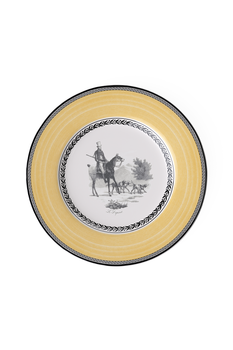 Audun Chasse Dinner Plate, Main, color, Yellow