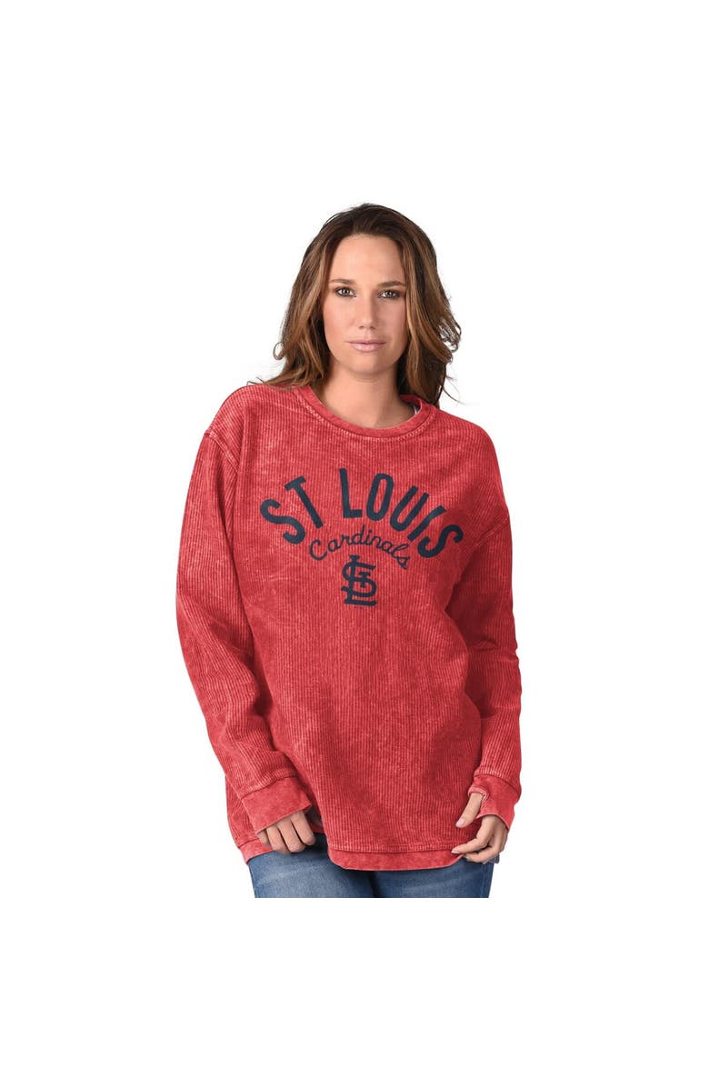 G-III 4HER BY CARL BANKS Women's G-III 4Her by Carl Banks Red St. Louis Cardinals Comfy Cord Pullover Sweatshirt, Main, color, Red