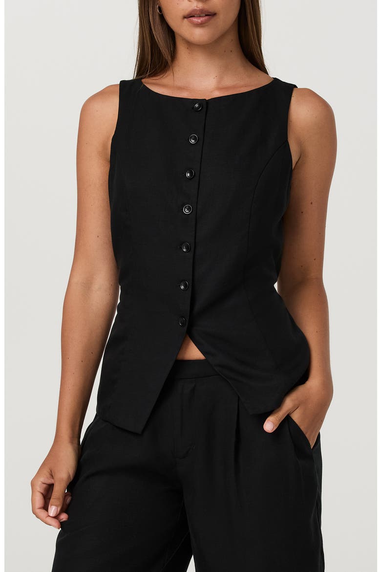 Trestles Twill Vest, Main, color, BLACK