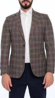 VELLAPAIS Plaid Sport Coat