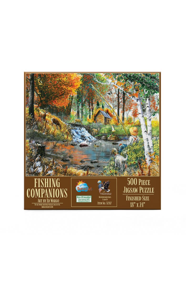 Sunsout Fishing Companions 500 piece Jigsaw Puzzle for Adults, Alternate, color, Multicolor