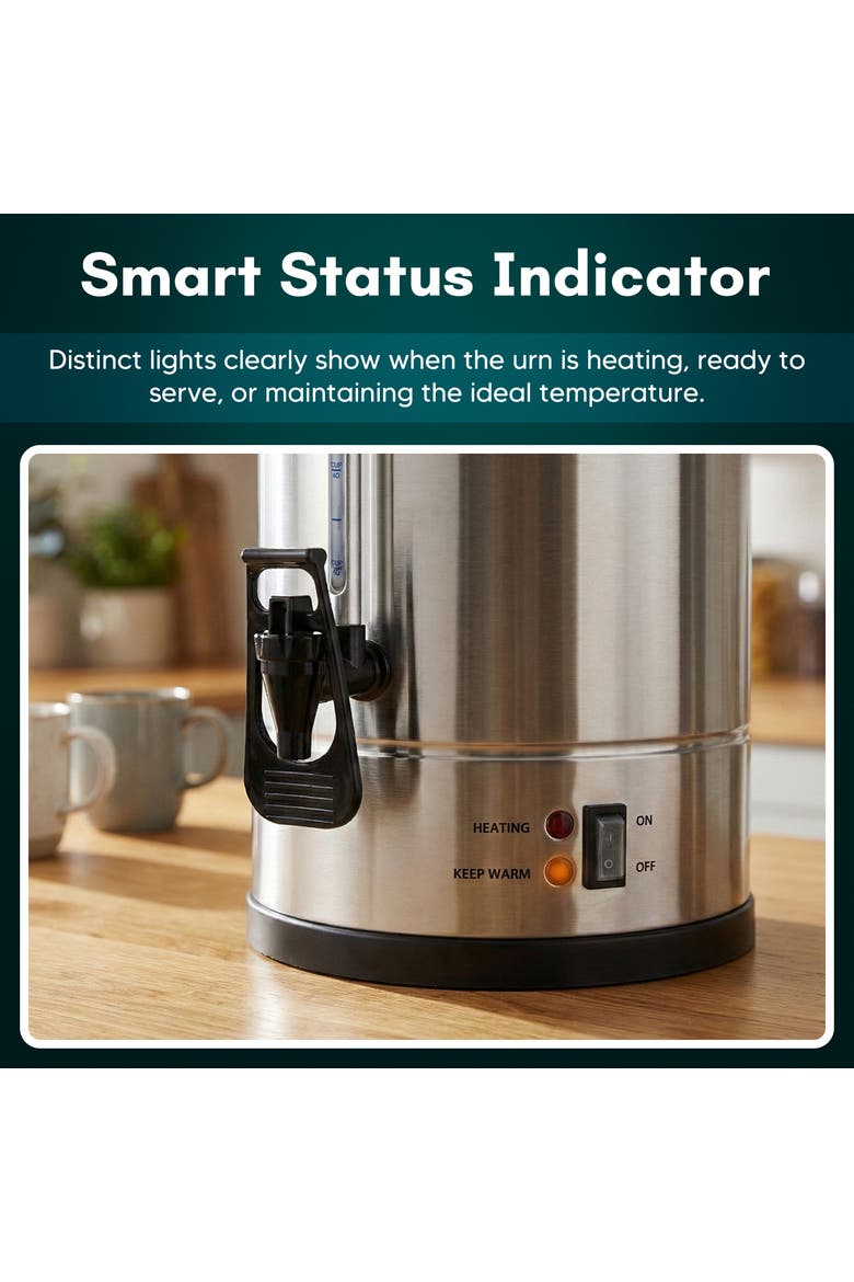 100-Cup Stainless Steel Coffee Brewer, Alternate, color, Metallic Silver