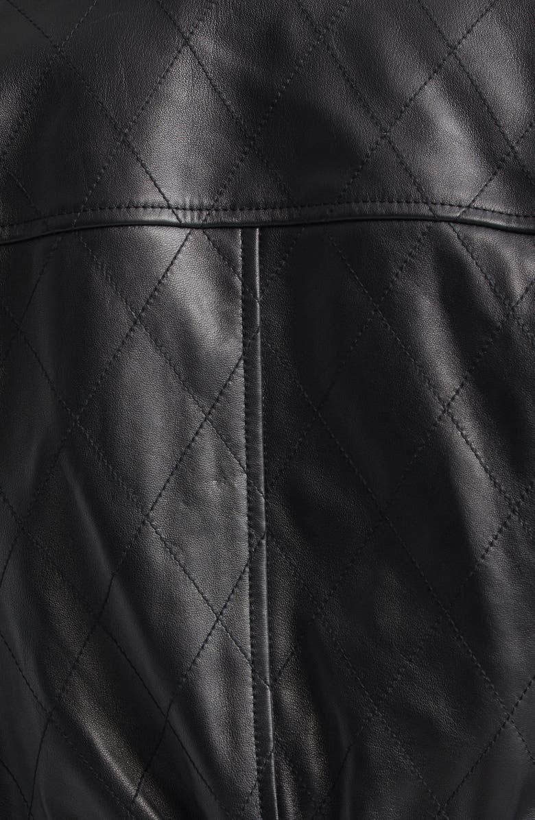 L'AGENCE Micah Quilted Leather Crop Jacket, Alternate, color, Black