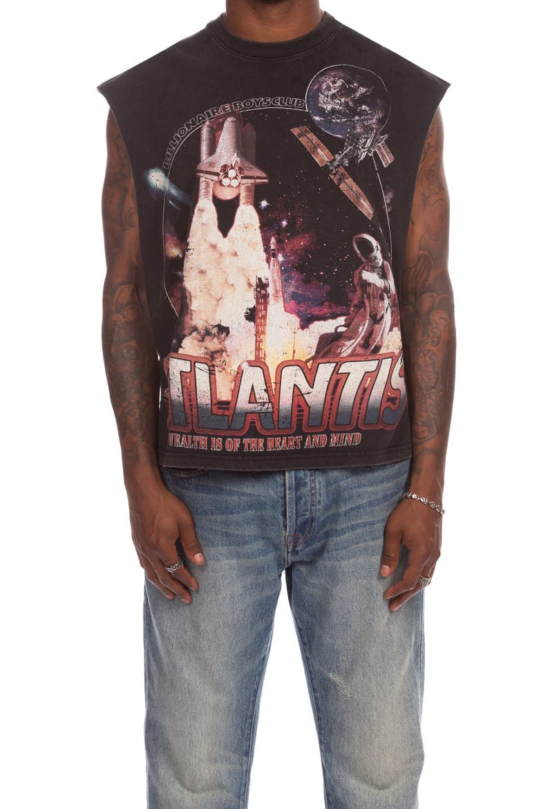 New Atlantis Sleeveless Graphic T-Shirt, Main, color, BLACK