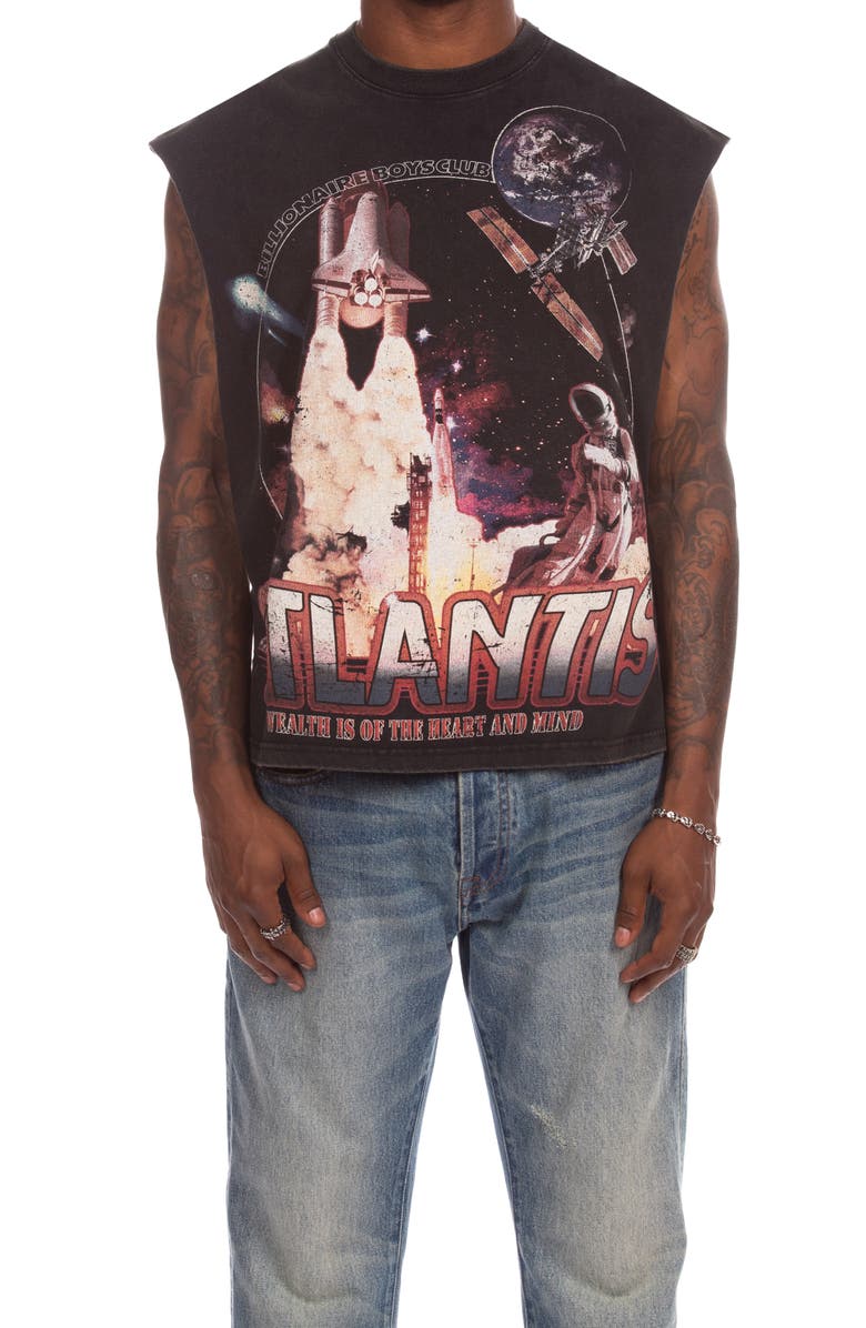 Billionaire Boys Club New Atlantis Sleeveless Graphic T-Shirt, Main, color, Black