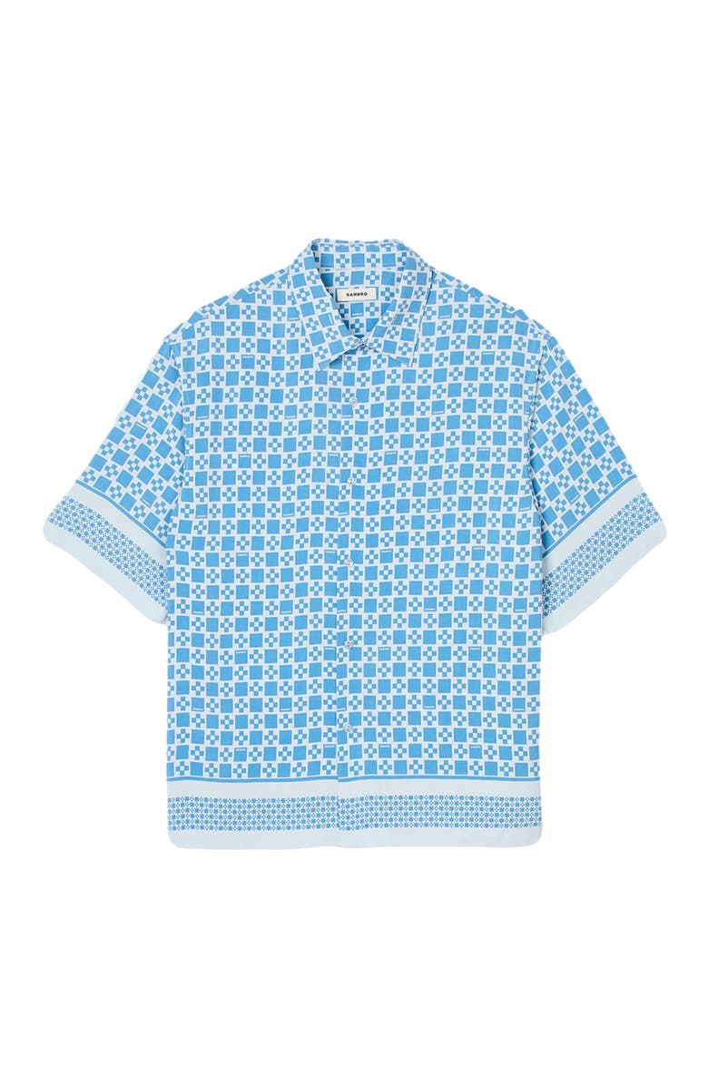 SANDRO Square cross motif flowing shirt, Alternate, color, 