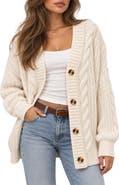 Love By Design Cable Knit Button Front Cardigan