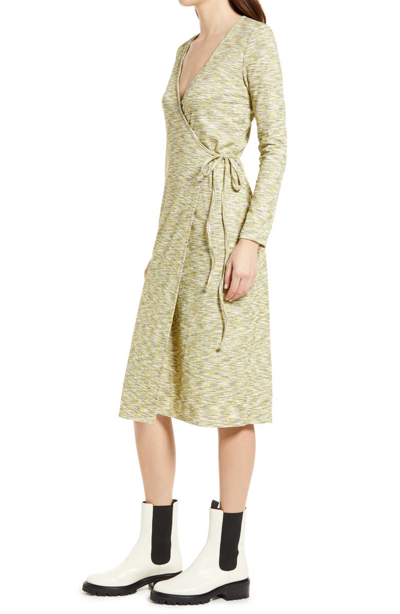 Lisa Says Gah Lucille Long Sleeve Wrap Midi Dress, Alternate, color, 