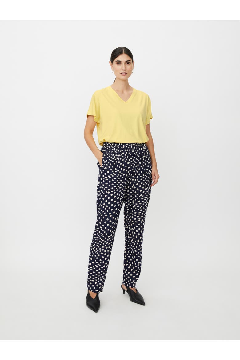 MaPless Polka Dot Tapered Pants, Alternate, color, Navy Blazer
