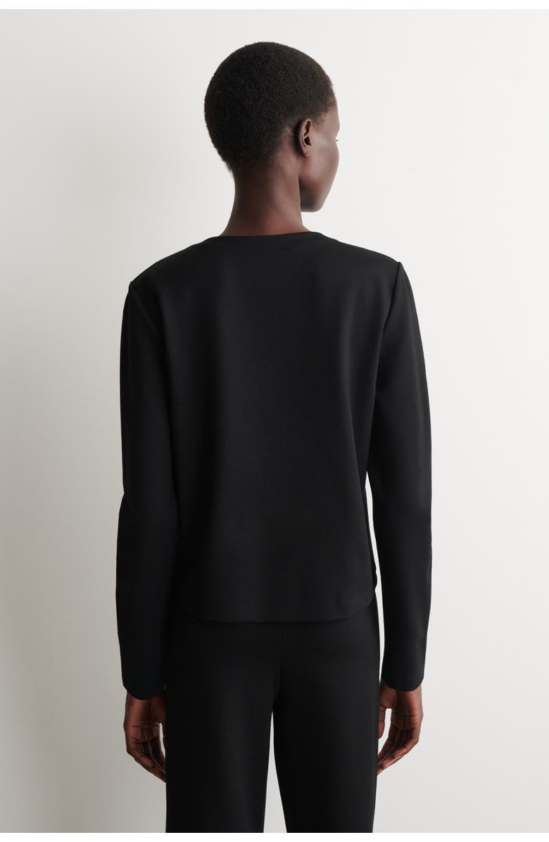 COS Minimal Jersey Cardigan, Alternate, color, Black