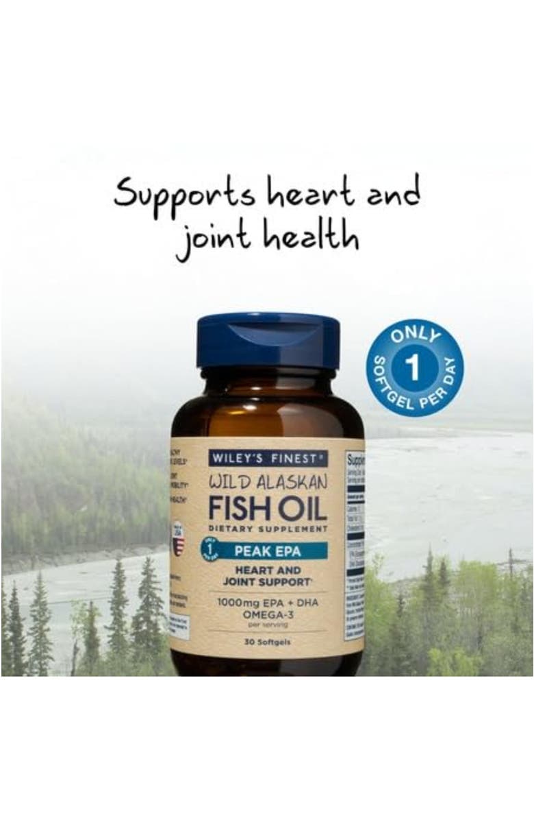 Wiley's Finest Peak EPA Omega-3 Softgels for Joint Health Support 30 softgels bottle, Alternate, color, NO COLOR