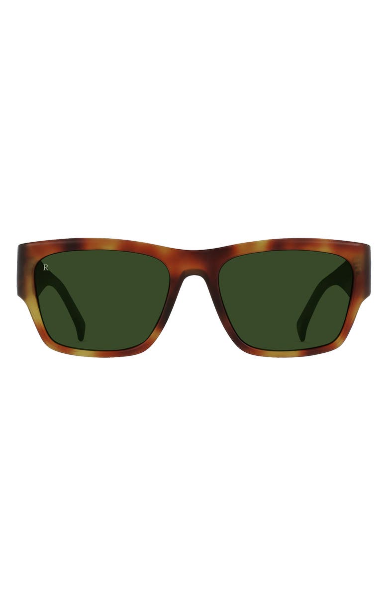 RAEN Rufio 55mm Rectangular Sunglasses, Main, color, Split Finish Moab Tortoise