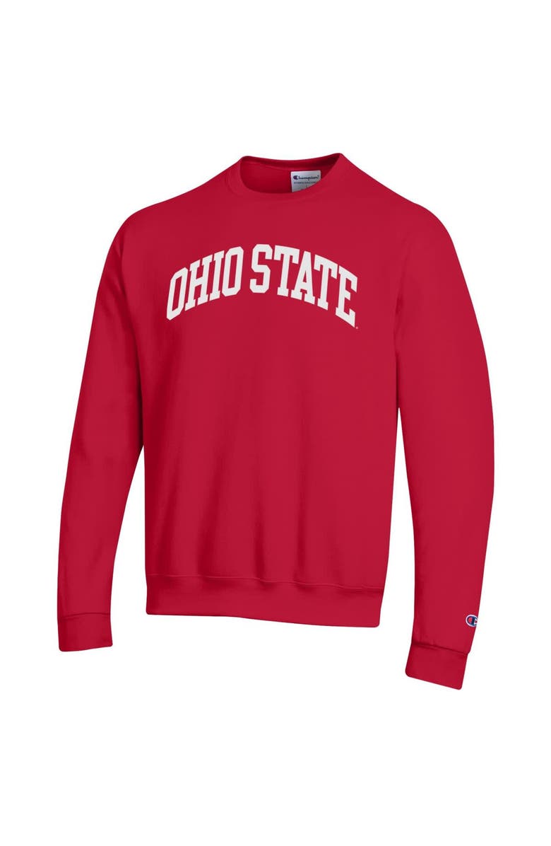 Champion Men's Champion  Scarlet Ohio State Buckeyes Basic Arch Fleece Pullover Sweatshirt, Alternate, color, Scarlet