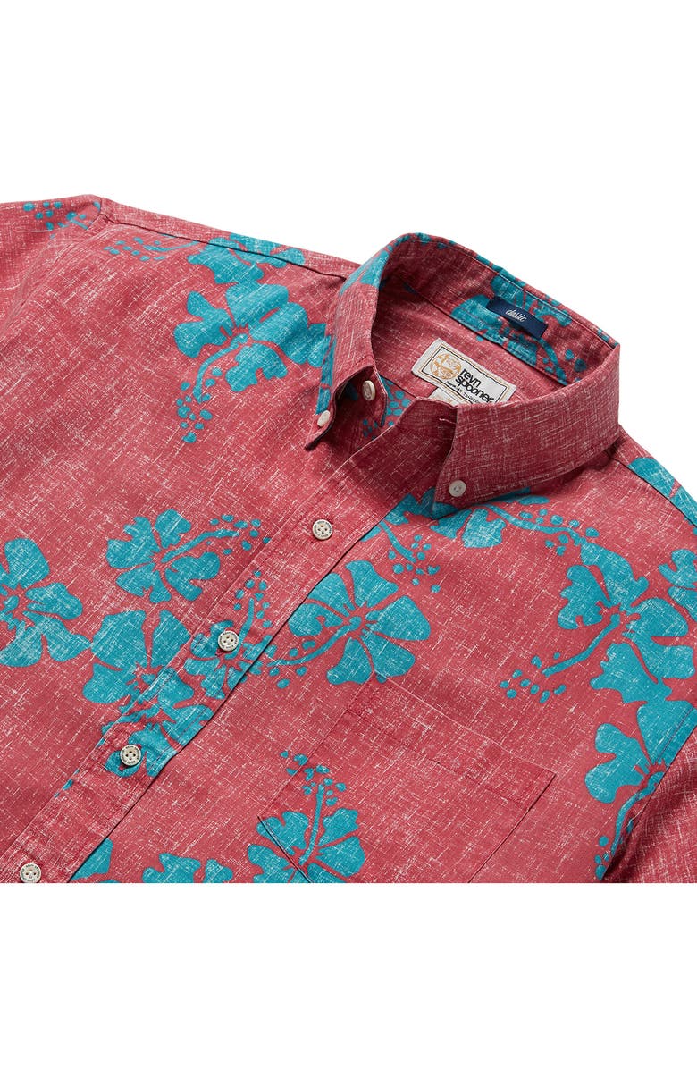 Reyn Spooner 50th State Flower Short Sleeve Button-Down Shirt, Alternate, color, 