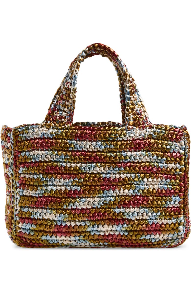 Valentino Garavani Small Viva Superstar Raffia Tote, Alternate, color, Brown Multi