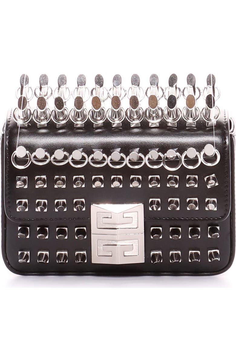 Givenchy Small 4G Studded Leather Shoulder Bag, Main, color,