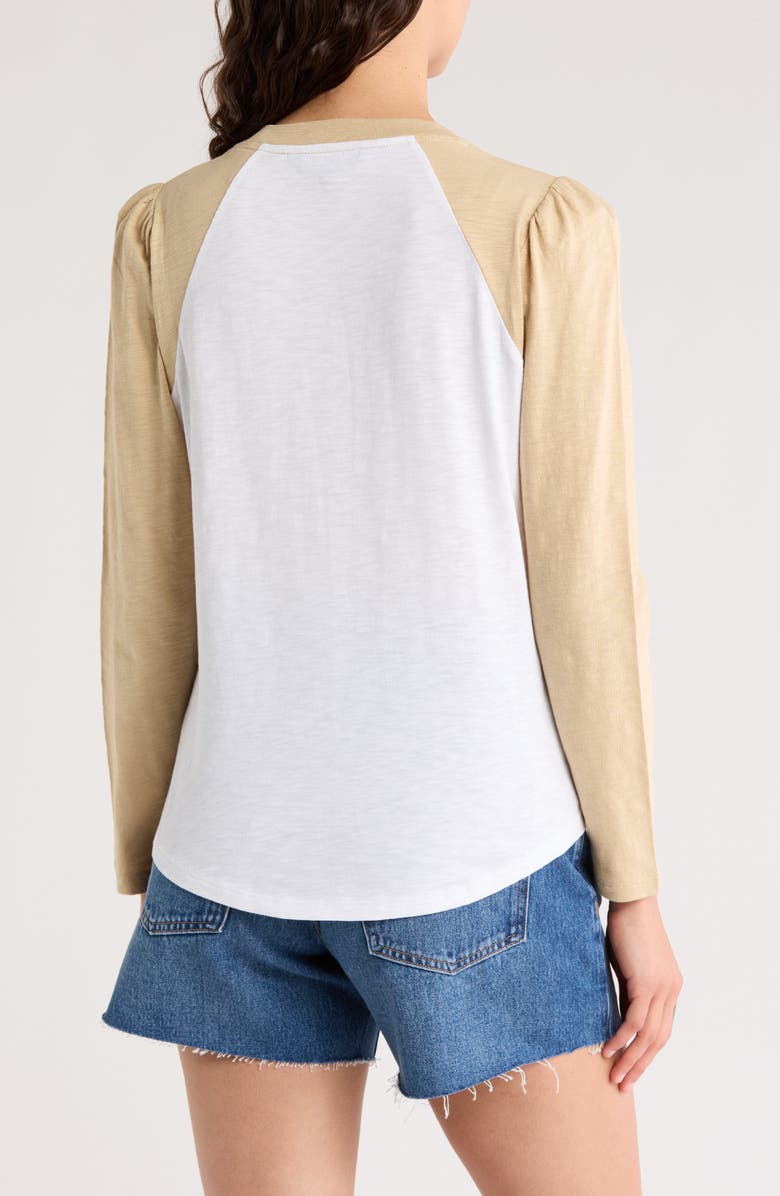 Veronica Beard Mason Colorblock Long Sleeve Cotton Baseball T-Shirt, Alternate, color, 