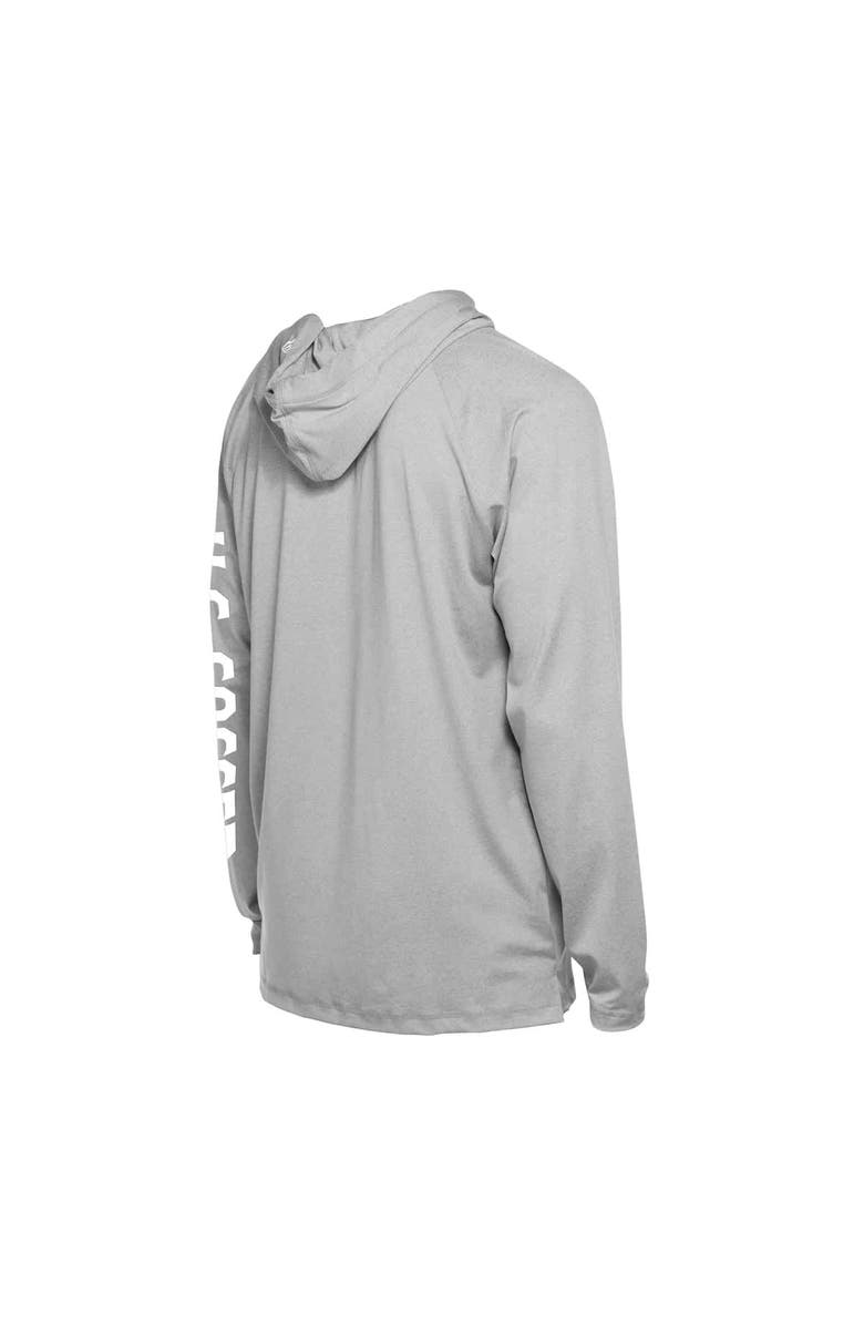 5TH AND OCEAN BY NEW ERA Men's 5th & Ocean by New Era Gray USMNT Adventure Raglan Long Sleeve Hooded T-Shirt, Alternate, color, Gray