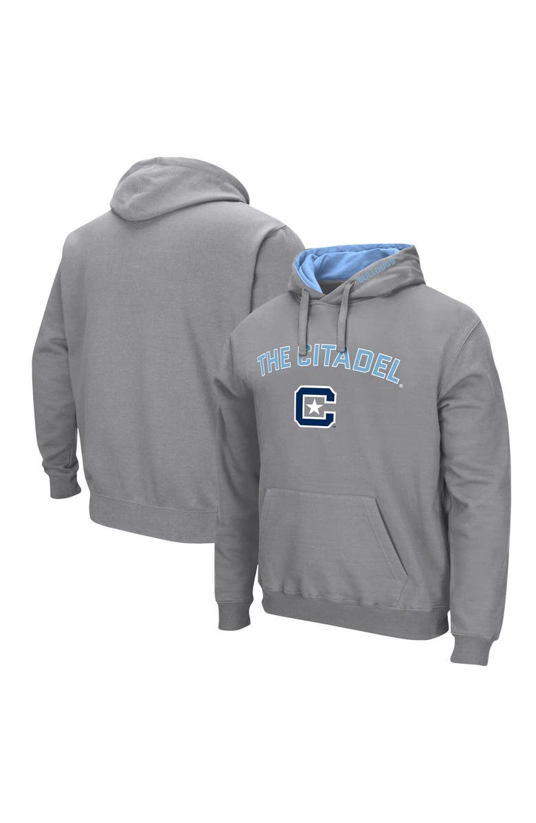 COLOSSEUM Men's Colosseum  Gray Citadel Bulldogs Arch & Logo Pullover Hoodie, Main, color, Gray