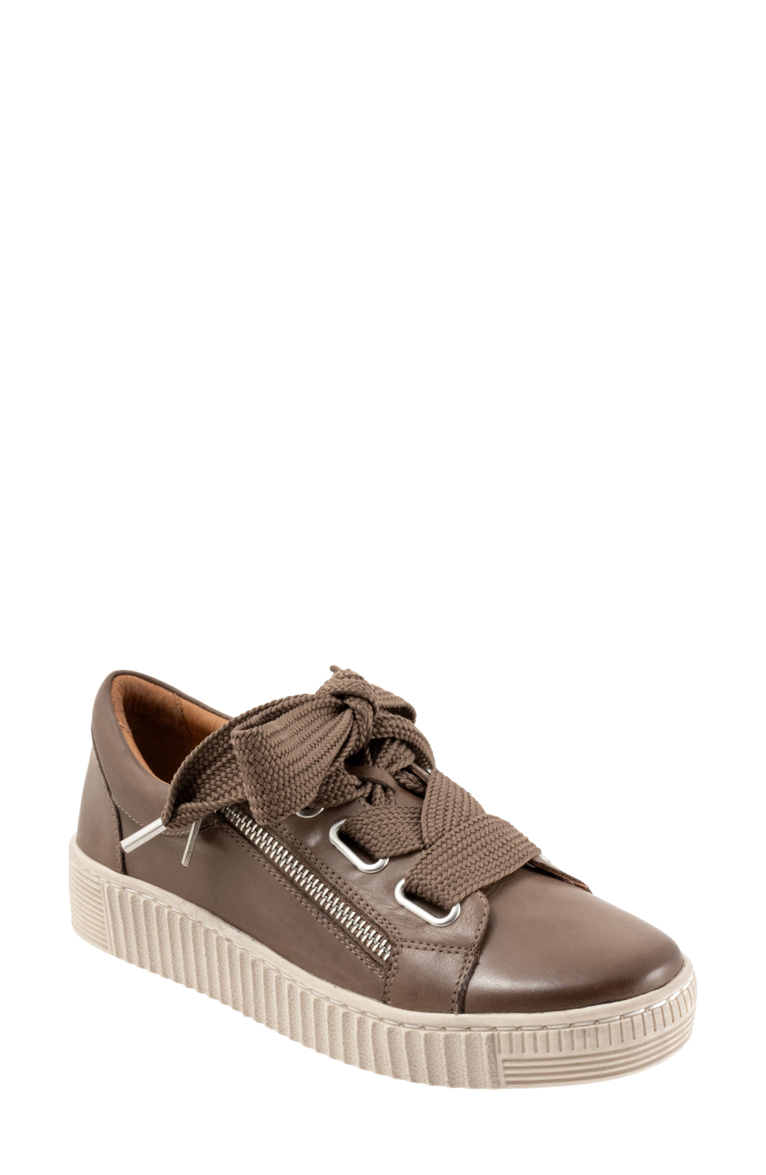 EOS FOOTWEAR Jovi Zip Sneaker, Main, color, Dark Taupe