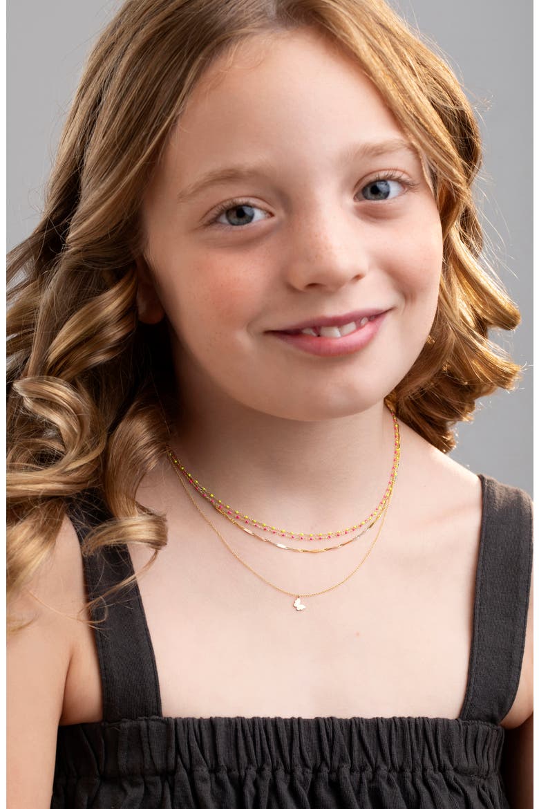 Kids' Tritone 14K Gold Necklace (Nordstrom Exclusive), Alternate, color, 14K YELLOW GOLD