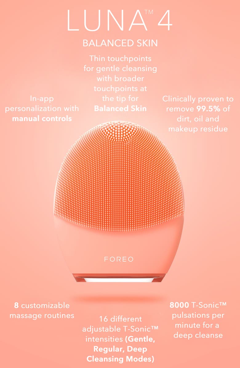 FOREO LUNA<sup>™</sup>4 Balanced Skin Facial Cleansing & Firming Device, Alternate, color, 