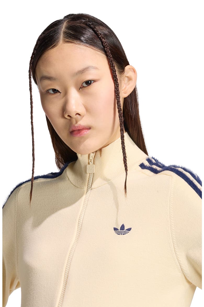 Striped Knit Track Jacket, Alternate, color, WARM VANILLA/ NIGHT INDIGO