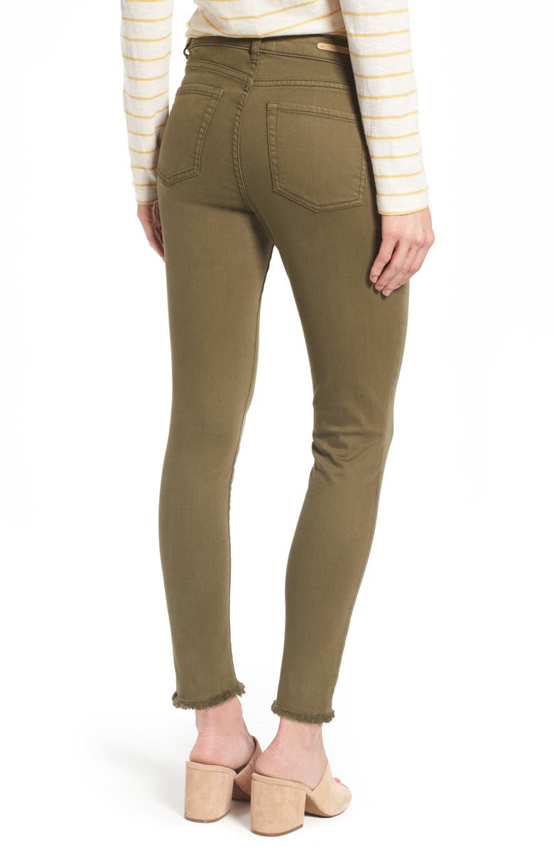 Caslon<sup>®</sup> Frayed Hem Skinny Ankle Jeans, Alternate, color, 