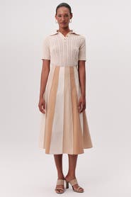 Exquise Nikki High Waisted Paneled Flared Midi Skirt