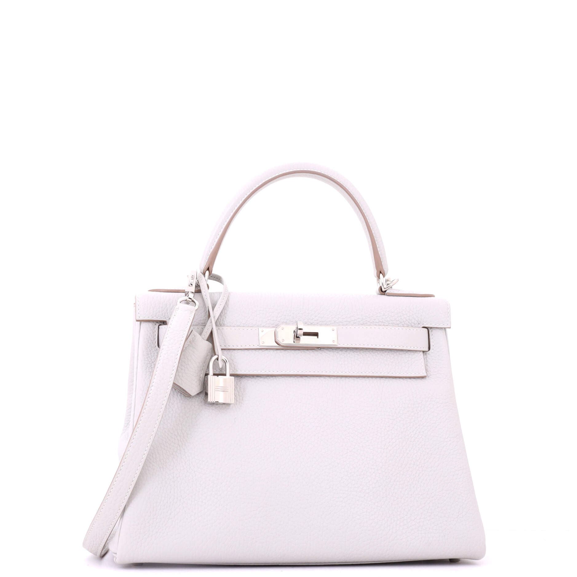 Pre-Owned Hermes Kelly Handbag Grey Clemence with Palladium Hardware 28, Alternate, color, Gris Perle