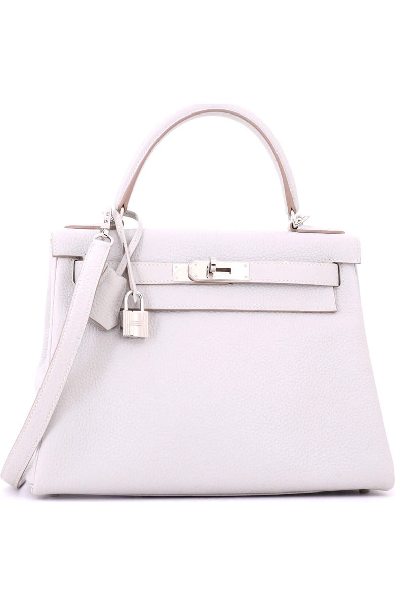 Pre-Owned Hermes Kelly Handbag Grey Clemence with Palladium Hardware 28, Alternate, color, Gris Perle