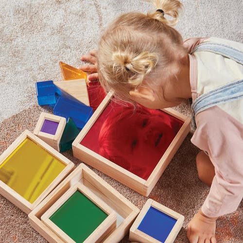 Kaplan Early Learning Company Nesting Pyramid Mirror Set In Sand