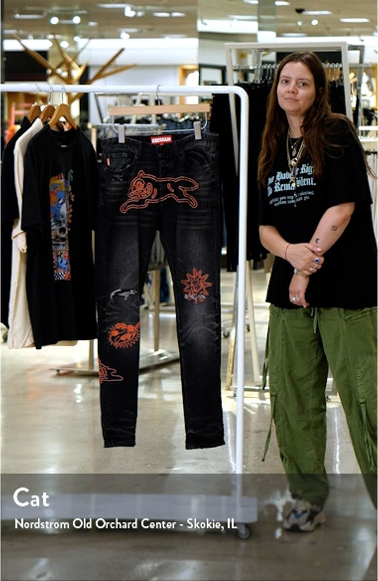 Outline Embroidered Ripped Jeans, sales video thumbnail