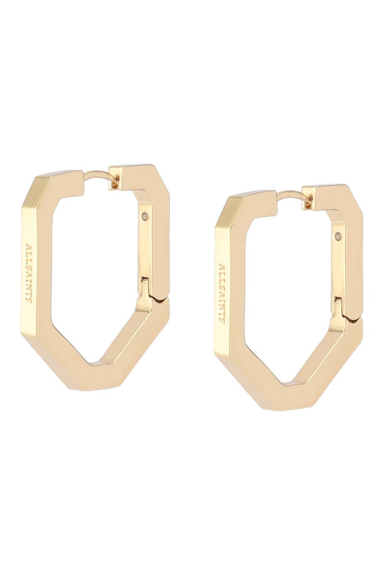 Logo Large Octagonal Hoop Earrings, Alternate, color, GOLD