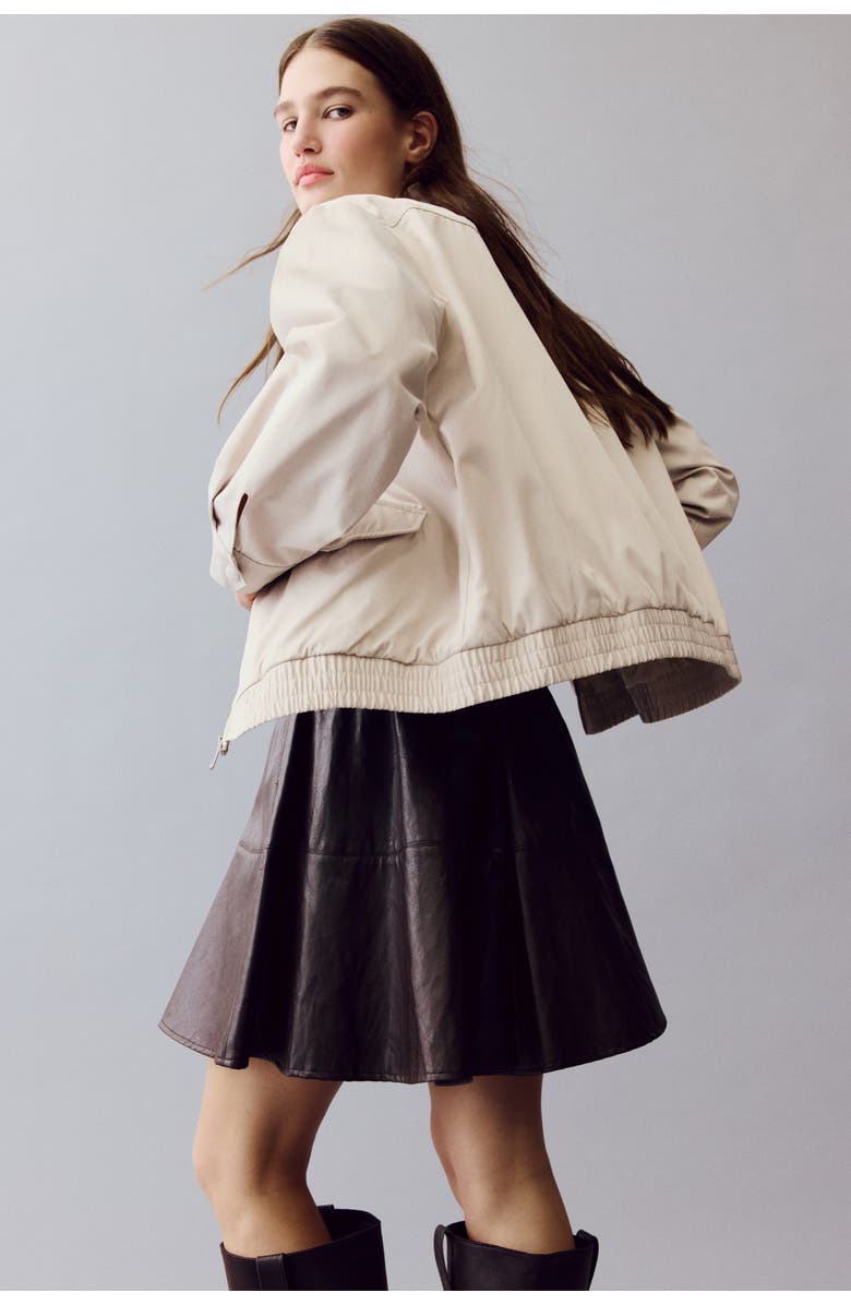 H&M Funnel-collar Jacket, Alternate, color, Light Beige