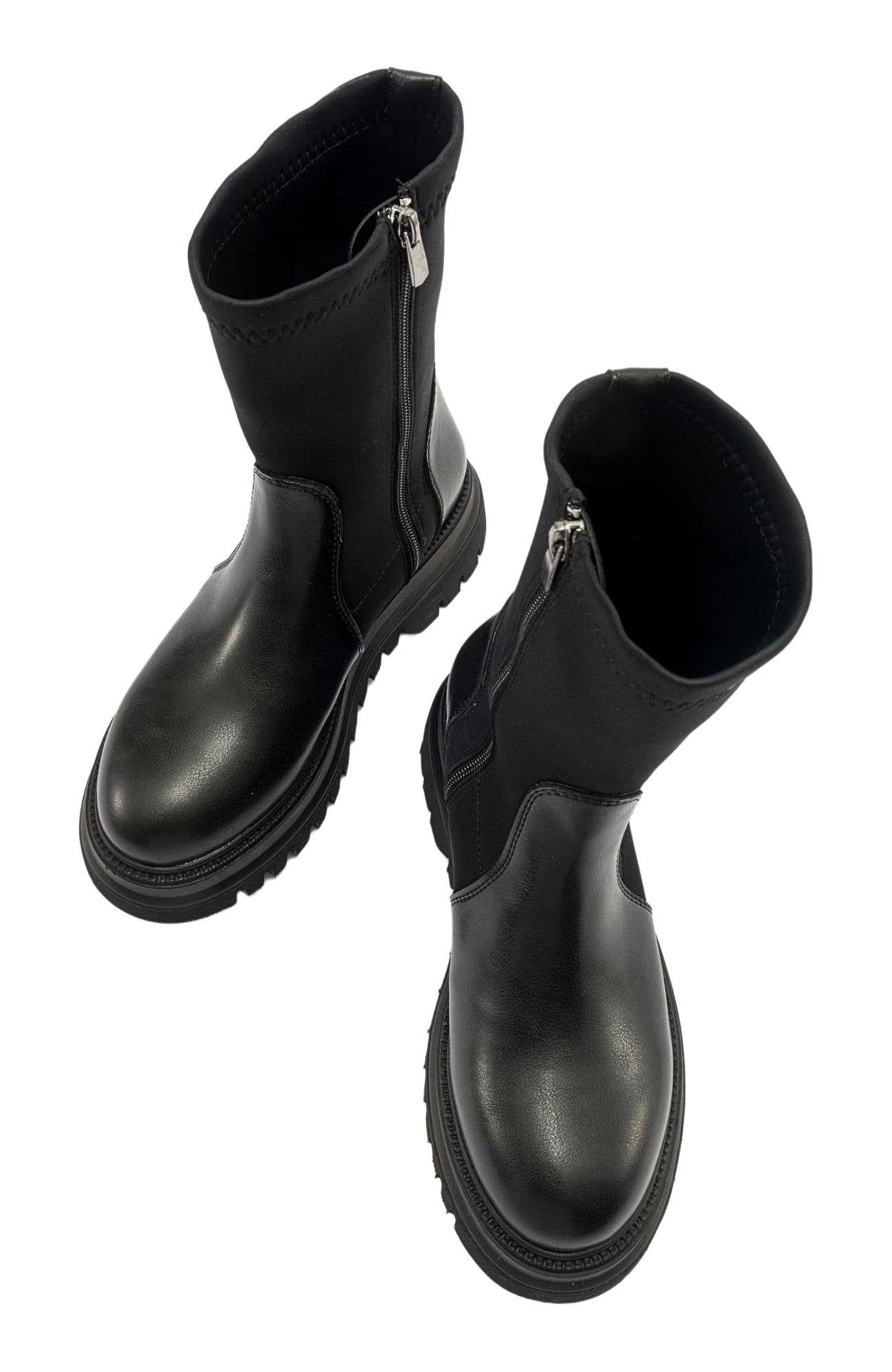Prologue Shoes Alias Zip Boot, Alternate, color, Black Faux Leather