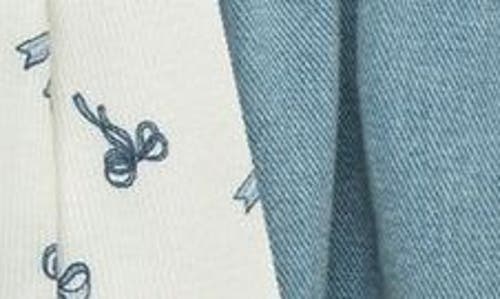 Little Me Bow Long Sleeve Top & Jumper Set In Blue