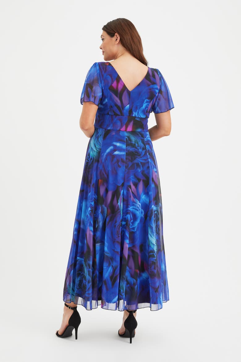 Isabelle Rose Angel Sleeve Maxi Dress, Alternate, color, Blue Rose