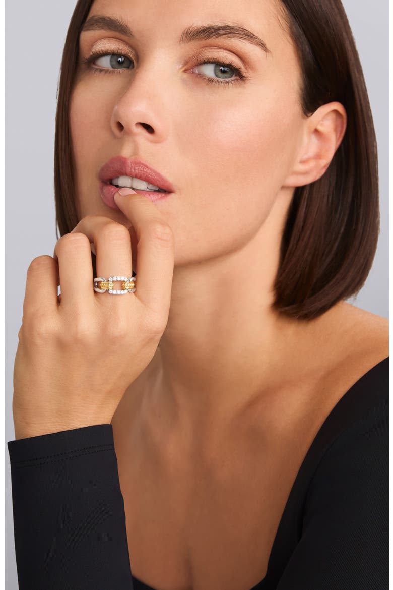 Signature Caviar Links Ring, Alternate, color, TWO-TONE