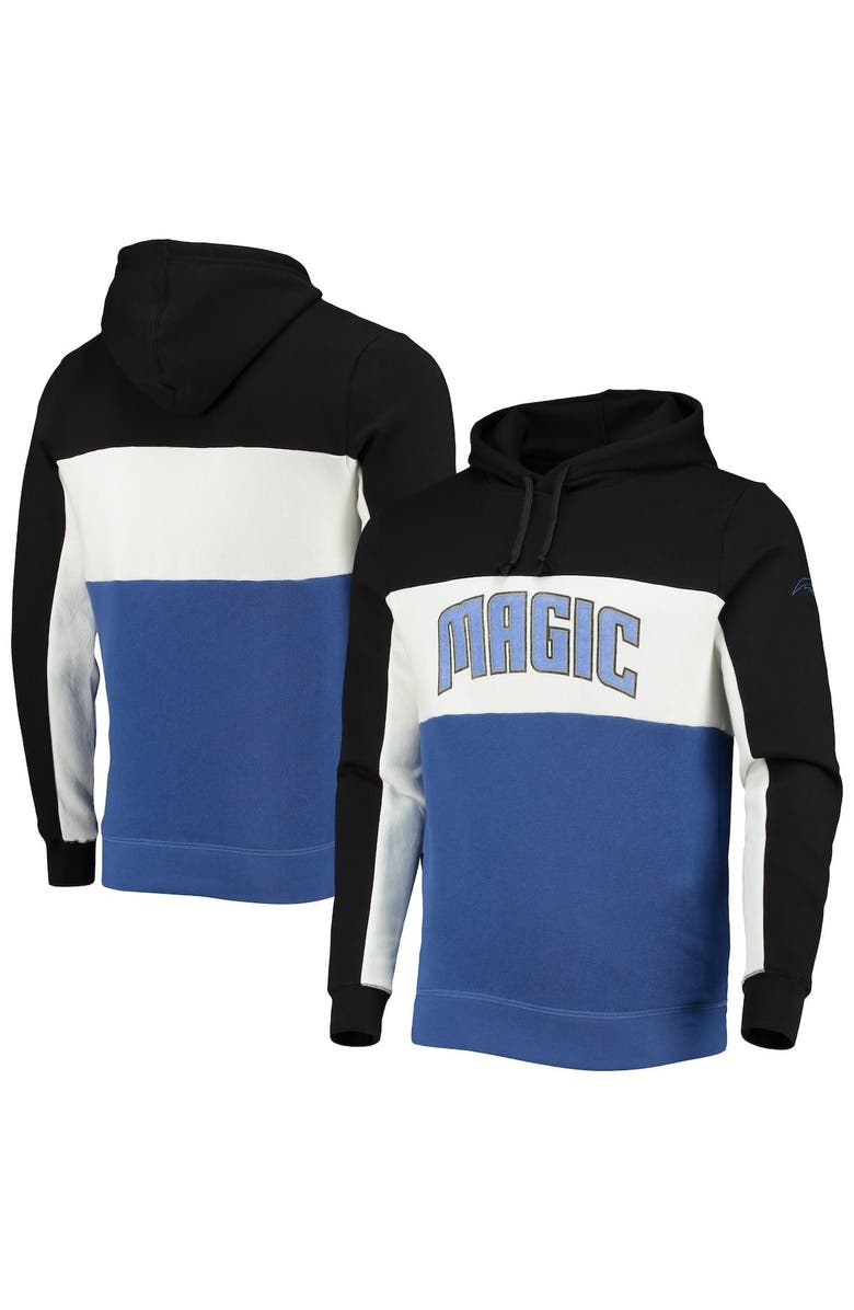 Junk Food Men's Junk Food Black/White Orlando Magic Wordmark Colorblock Fleece Pullover Hoodie, Alternate, color, Black