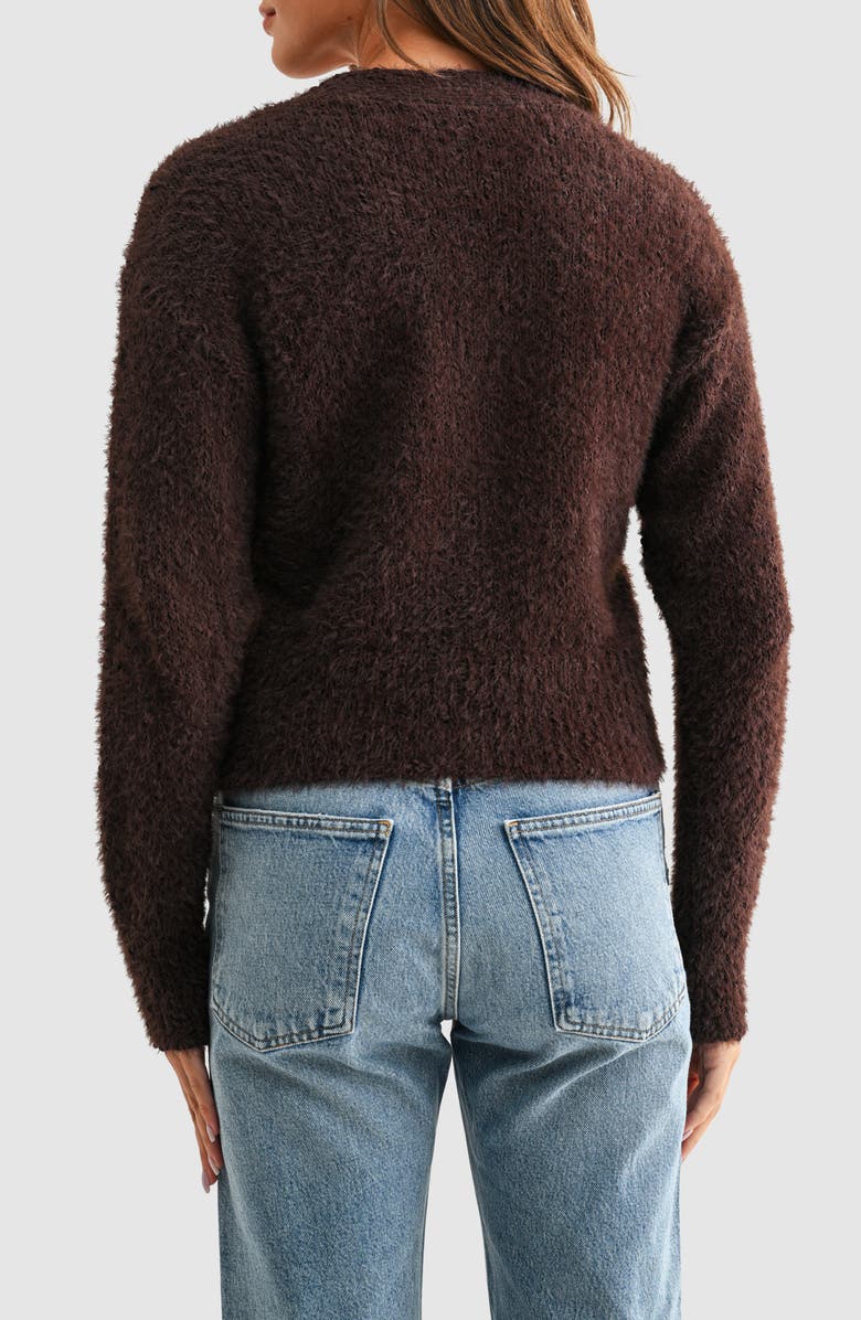 All in Favor V-Neck Cardigan, Alternate, color, Dark Brown