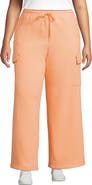 Lands' End Plus Size Serious Sweats High Rise Wide Leg Cargo Pants