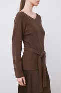 MANGO Long Sleeve Belt Sweater