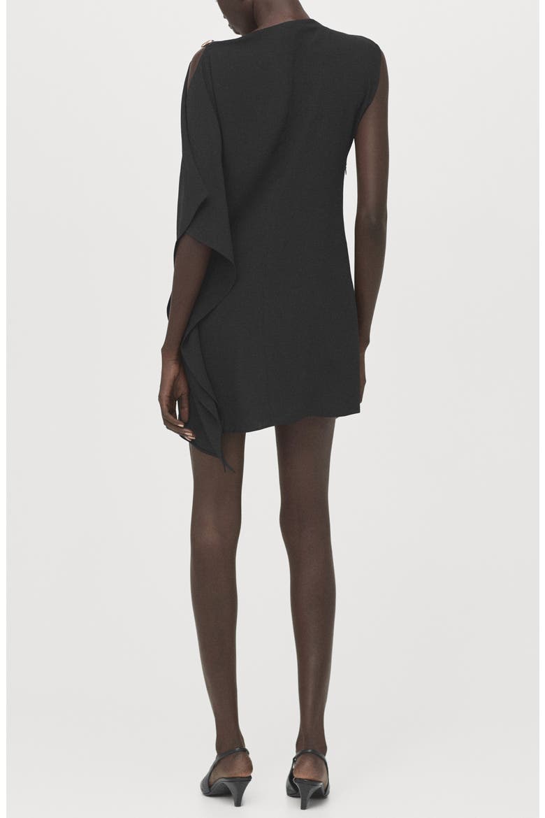 Asymmetric Minidress, Alternate, color, BLACK