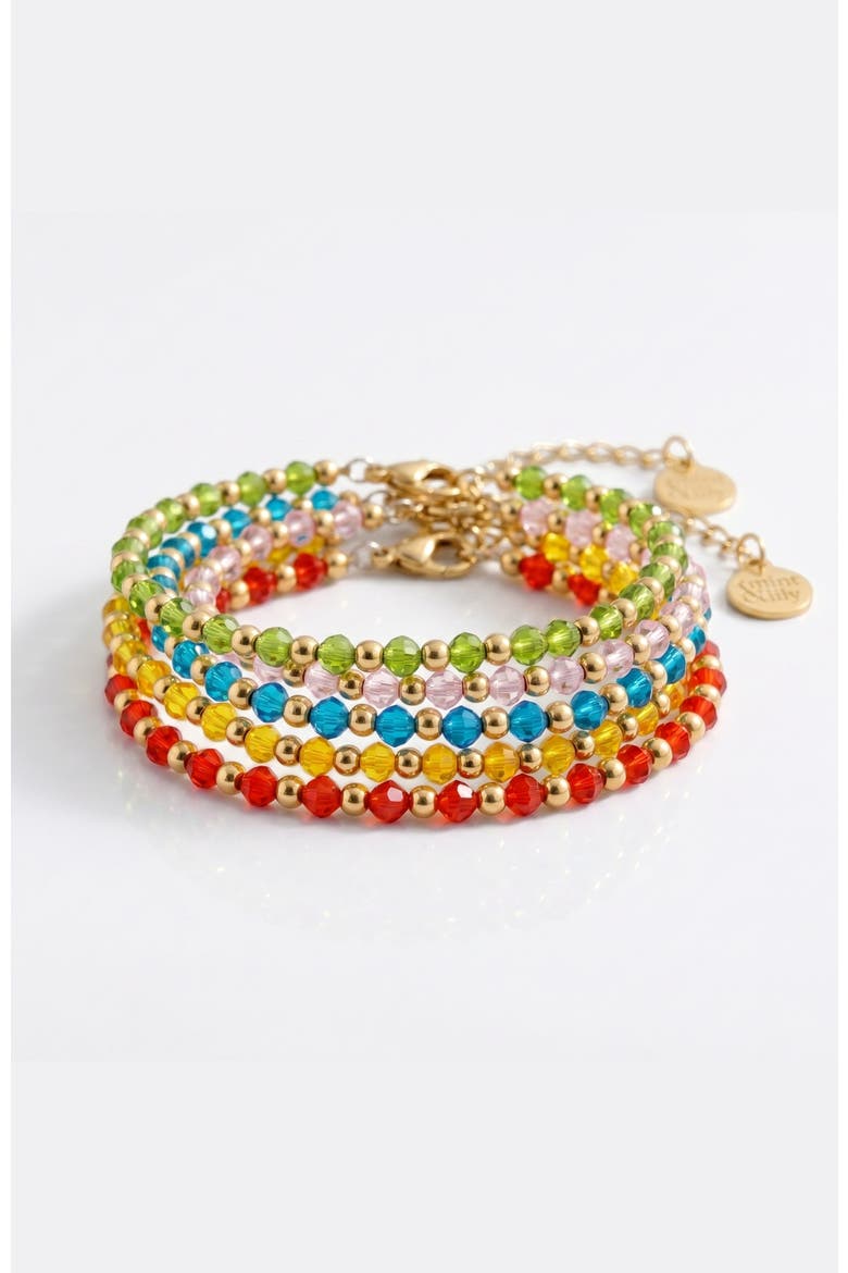 Birthstone and Gold Bead Bracelet, Alternate, color, March Aquamarine