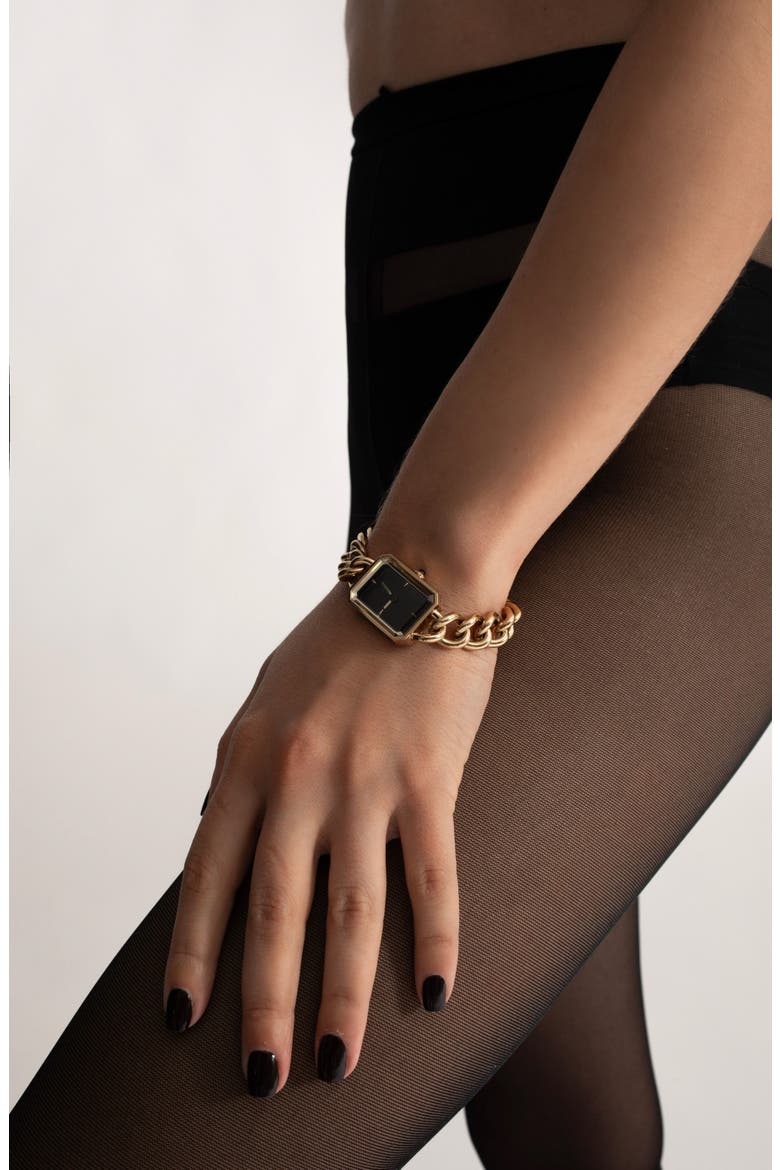 Chain Bracelet Watch, 19mm x 25.4mm, Alternate, color, GOLD