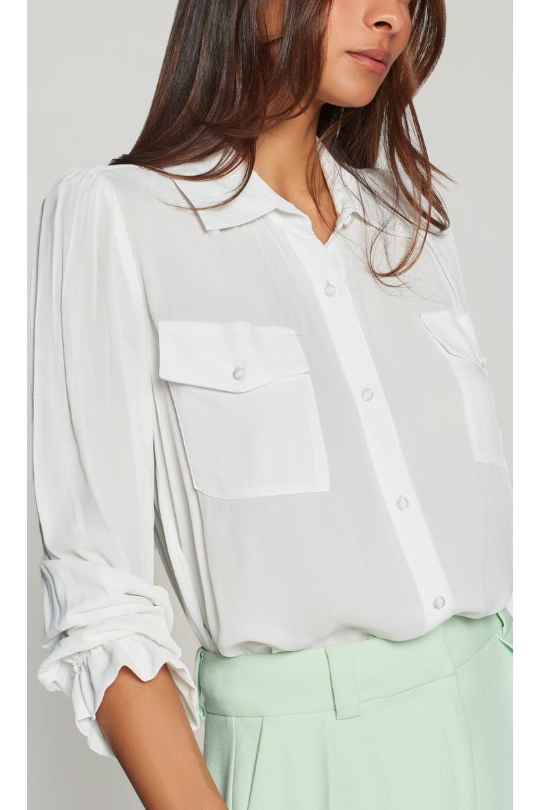 Priya Georgette Shirt, Alternate, color, white