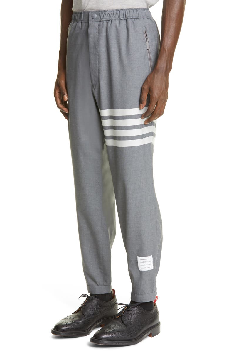 Thom Browne 4-Bar Wool Track Pants, Alternate, color, Med Grey
