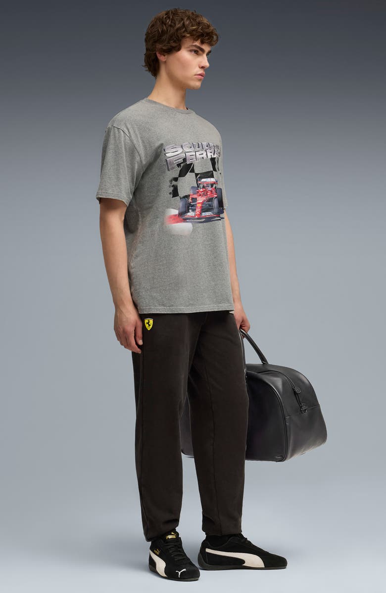 PUMA Scuderia Ferrari Sportswear Logo Cotton Sweatpants, Alternate, color, Puma Black