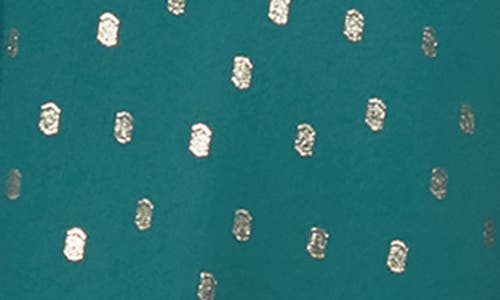 Sl Fashions Metallic Foil Dot Tiered Chiffon Cocktail Midi Dress In Green